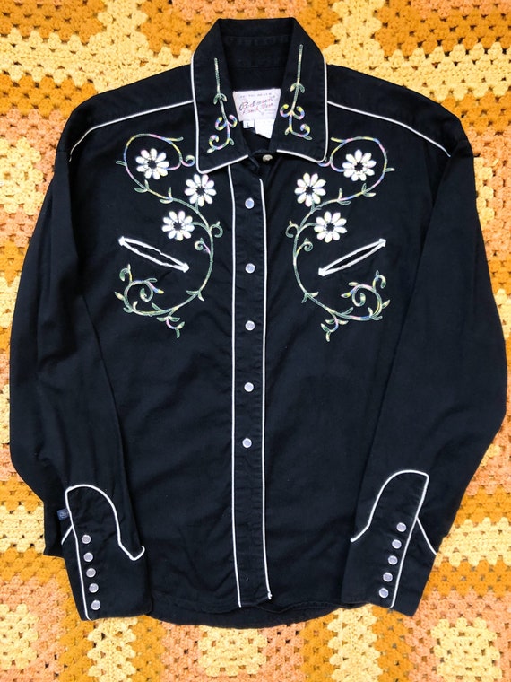 Vintage Rockmount Ranchwear Floral Embroidered Wom