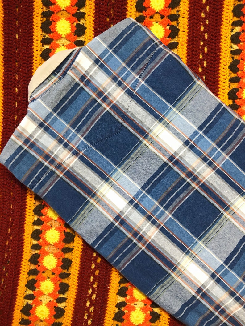Vintage 90s Wrangler Two Toned Plaid Western Cowboy Shirt