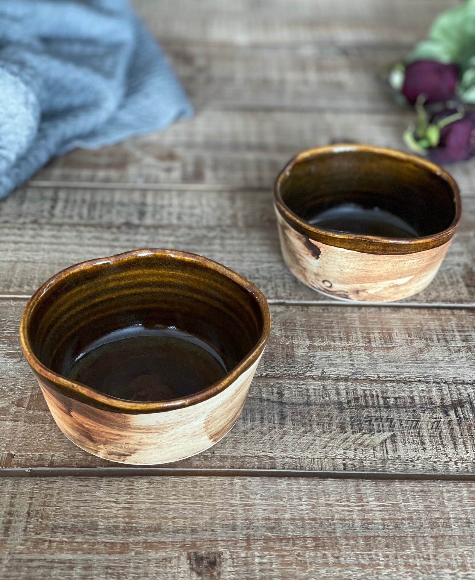 Rustic Brown Small Ceramic Bowl Dessert Bowl Condiment Bowl Etsy