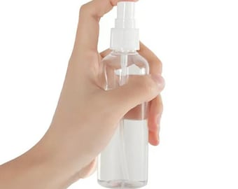 Fine Mist Clear Plastic Spray Bottle | Refillable, Leak-Proof | 2oz–4oz