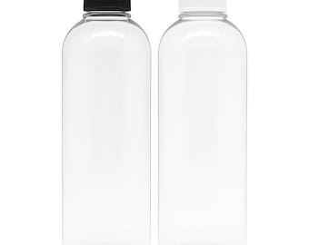 New8oz 4oz/6oz Clear Cosmo PET Bottles with Black and white Screw Cap