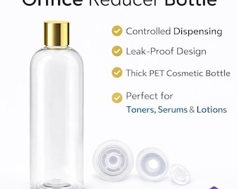 6 oz Clear PET Bottle with Orifice Reducer & Gold Screw Cap