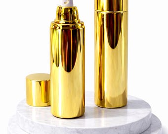 100ml Gold Glass Pump Bottle – Luxury Serum/Lotion Container