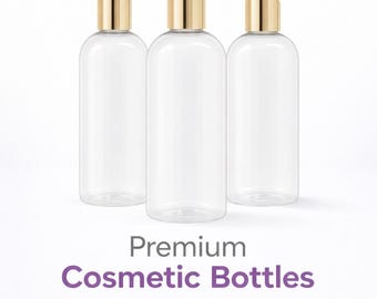 New 8oz/16oz Clear PET Bottle /Gold Disc Cap