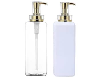 800ml PET Plastic Bottle, Electromagnetic Gold Pump. Refillable, Empty.