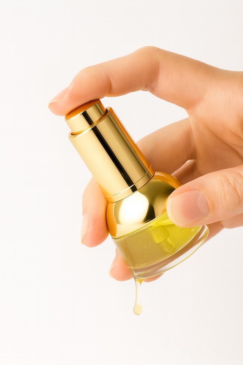 New Luxury Gold Press Pump Serum Bottle – 20ml/30ml Refillable Glass Bottle. image 5