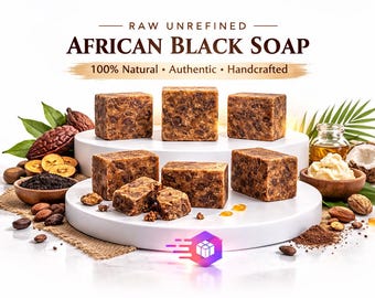 Pure, Raw Unrefined Unfiltered African Black Soap Organic (Ghana)
