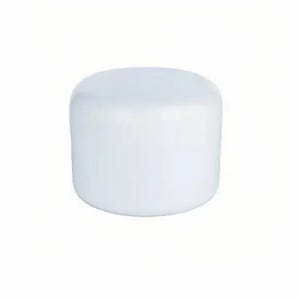 May include: White plastic jar with a smooth, rounded lid. The jar is empty and ready to be filled with your favorite product.