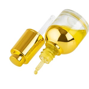 New Luxury Gold Press Pump Serum Bottle – 20ml/30ml Refillable Glass Bottle. image 3
