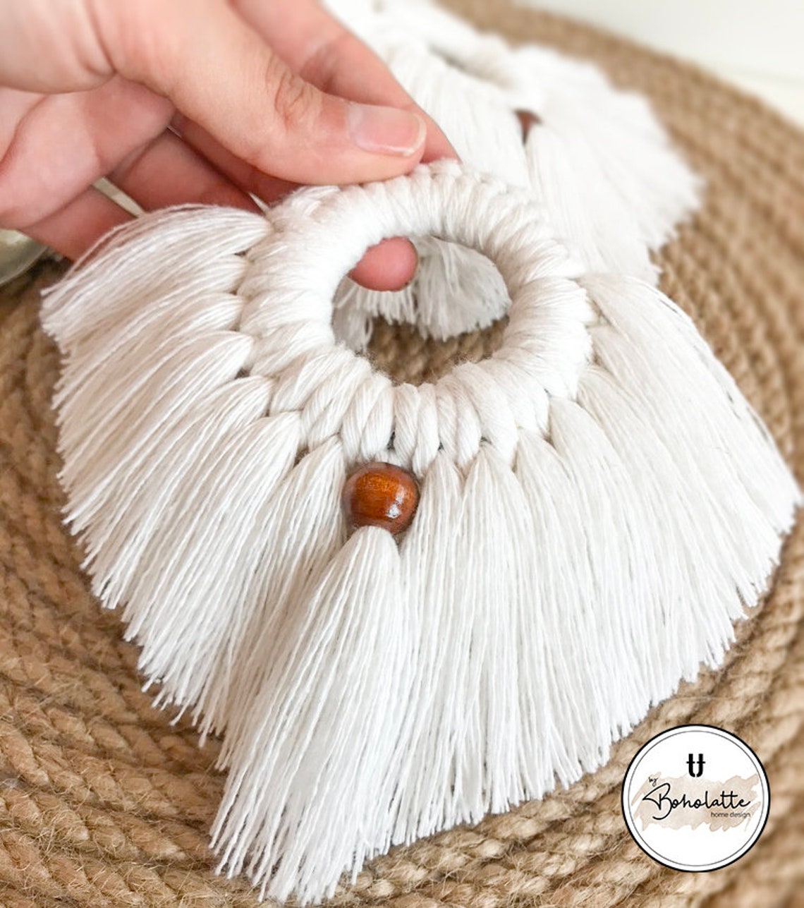 Macrame Napkin Ring Set of 4 Boho Wedding Table Setting Etsy