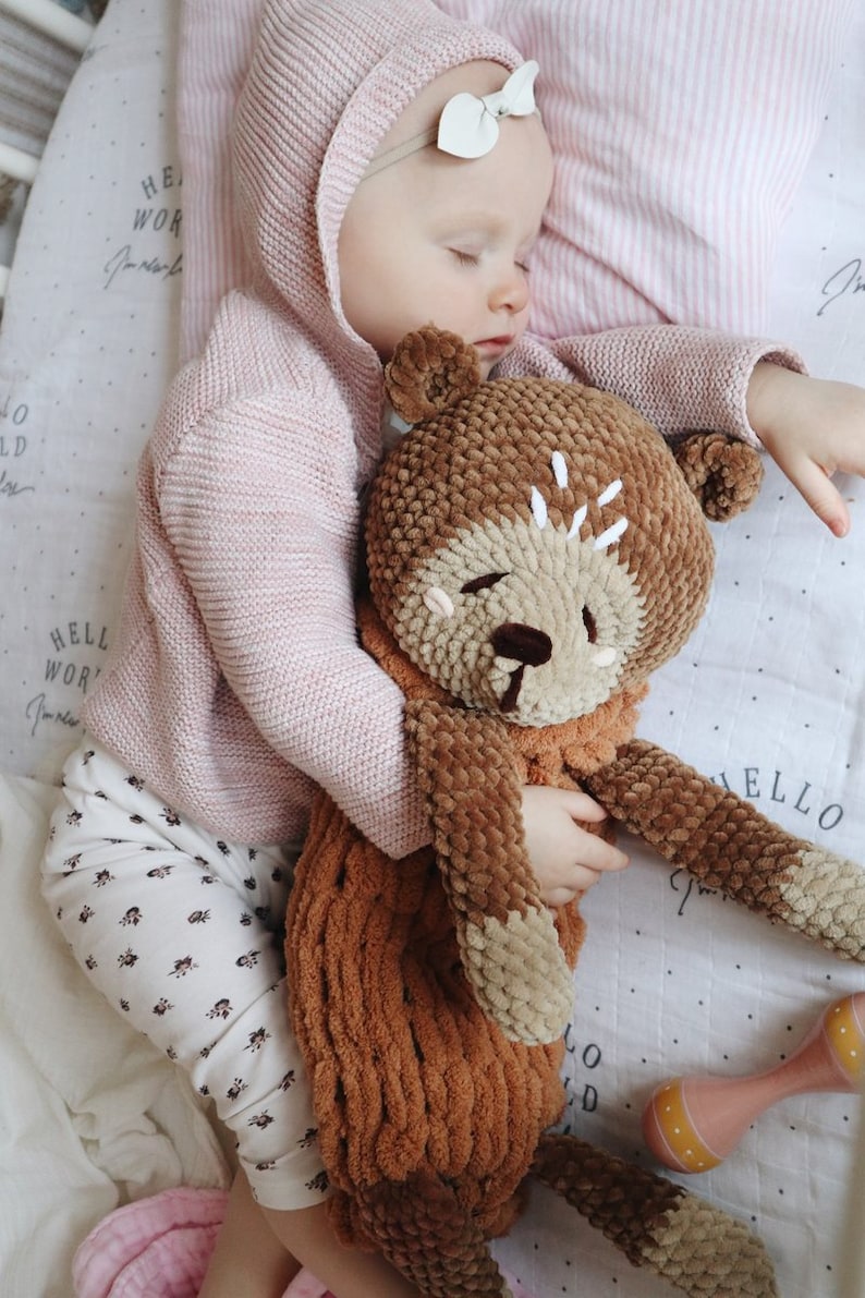 Bear pajama bag amigurumi stuffed animal toy baby comforter Etsy