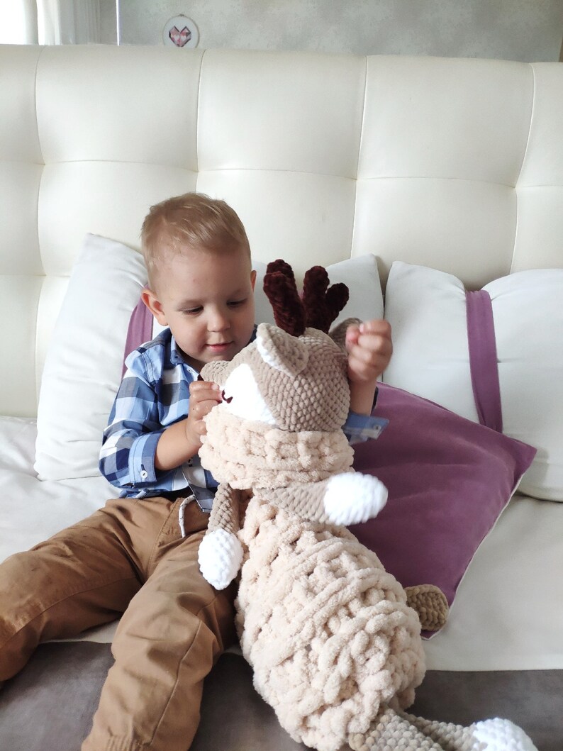 Deer crochet stuffed animal deer pajama holder baby first Etsy