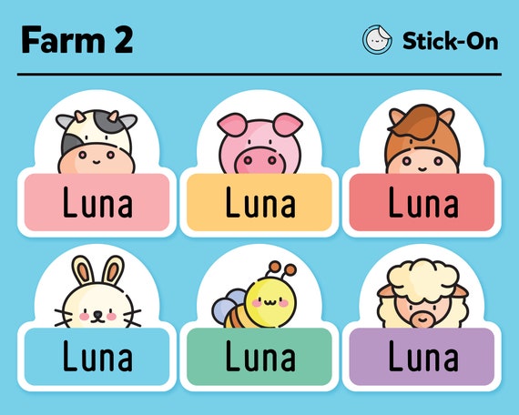 Farm Animals Daycare Labels Pack