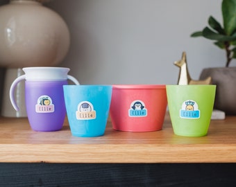 Personalisierte Namen Aufkleber - Namensetiketten - Wasserdichte Namensaufkleber - Kinder Namensetiketten - Tier Pack #1 - 48 Stück im Set