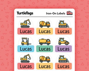 Iron-on Fabric Labels - Iron on Clothing Labels - Kids Clothing Labels - Custom Clothing Labels - Laundry Safe Labels - Dinosaurs Theme