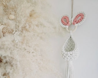 Macrame Bunny Hanging Basket | Easter Home Decor