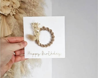 Happy Birthday Card | Macramé Flower Card | Magnet Card | Mothers Day Card| Luxury Card | Handmade Card | Special Card | Keepsake | Gift