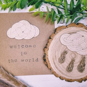 Nieuwe BabyKaart, Welkom op de wereld, Macramé Card, Pasgeboren, Gender Neutraal, Cloud Card, Baby Gift, Baby Shower, Wenskaart