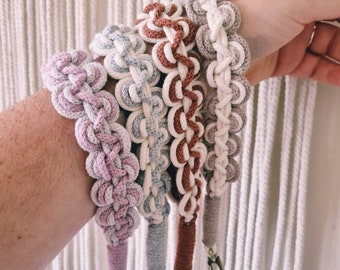Macrame Wristlet Keychain, Boho Key Charm, 100% Cotton