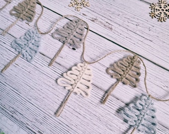 Nordic Christmas Tree Bunting, Recycled Cotton Cord Garland