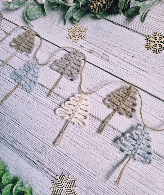 Nordic Christmas Tree Bunting, Recycled Cotton Cord Garland