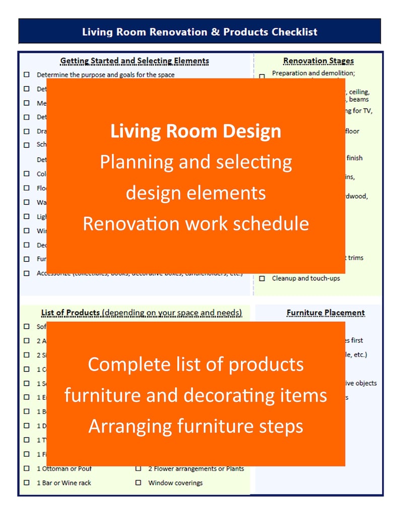 Living Room Checklist Interior Design Checklist for Renovation