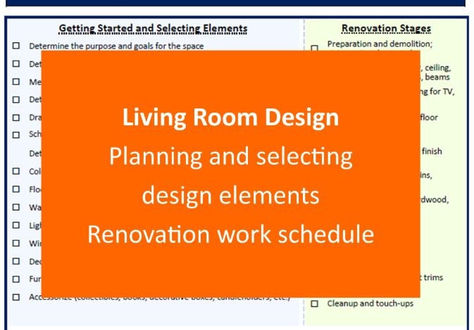 Living Room Checklist Interior Design Checklist for Renovation ...