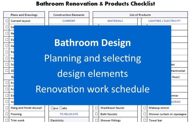 Bathroom Checklist Interior Design Checklist Bathroom Renovation ...