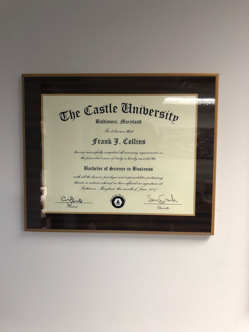 Laminated Diploma Wood Plaque Etsy