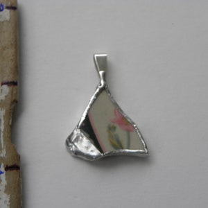 Pink Flower Pottery Pendant