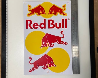 Red bull sticker sheet rc car helmet decal