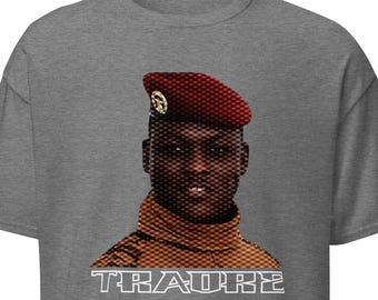 Camiseta gráfica de algodón del presidente Traoré, Burkina Faso