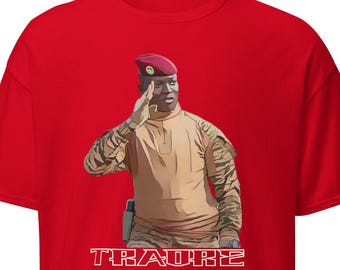 Camiseta gráfica de Ibrahim Traoré, camiseta de algodón de Burkina Faso