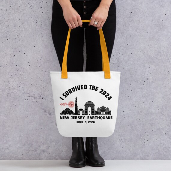 New Jersey Earthquake Tote Bag, I Survived the New Jersey