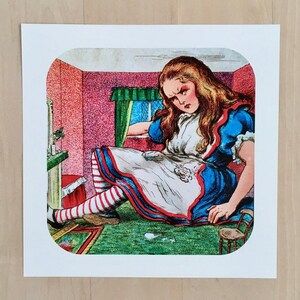 Alice in Wonderland Wall Print | Alice in Wonderland Wall Art | Image from Victorian Era Magic Lantern Slide | Print is Unframed