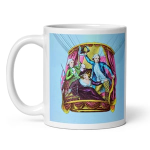 Vintage Hot Air Balloon Mug | Lunardi & Mrs. Sage | Hot Air Balloon Coffee Cup | Image from Antique Magic Lantern Slide