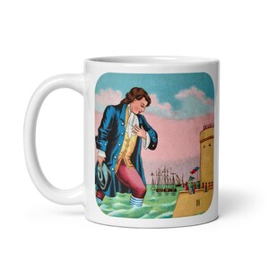 Gulliver&#39;s Travels Mug |  Gulliver in Lilliput Mug  | Lilliputian Coffee Cup | Image from Antique Magic Lantern Slide