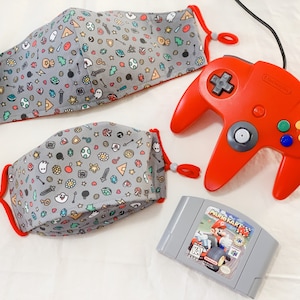 Nintendo, Video Game, Gamer, Gamers, Donkey Kong, Mario, Zelda. Triple Layer (3 Layer) Face Mask