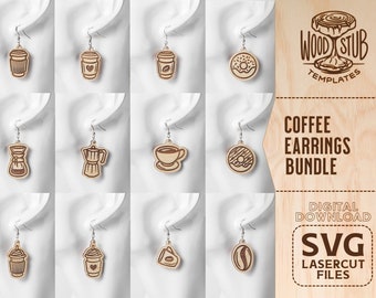Download Donut Coffee Earring Etsy