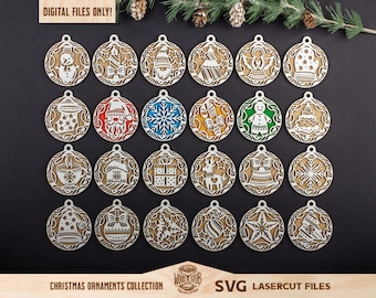 Christmas Ornaments SVG, Christmas SVG, Christmas laser file, Christmas Glowforge, Ornaments svg, Family laser file, Glowforge svg