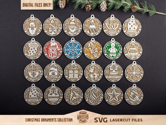 Christmas Ornaments SVG, Christmas SVG, Christmas laser file, Christmas Glowforge, Ornaments svg, Family laser file, Glowforge svg