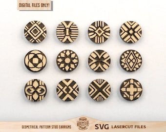 Abstract Earrings SVG, Geometric Earrings SVG, Earrings laser file, Stud Earrings svg, Earrings Glowforge svg, Glowforge svg, Laser cut file
