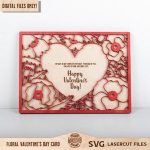 Valentine SVG, Valentines Day Gift, Valentine Day SVG, Floral laser file, Mothers Day Gift, Glowforge svg, Laser cut file