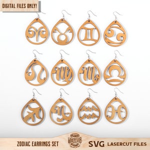 Sternzeichen Ohrringe SVG, Sternzeichen SVG, Ohrringe SVG, Ohrringe Laser Datei, Ohrringe Glowforge svg, Glowforge svg, Laser cut Datei