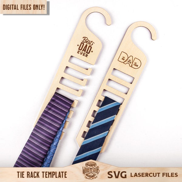 Tie Rack SVG, Fathers Day SVG, Tie Hanger SVG, Fathers Day Gift, Dad Gift svg, Tie Holder svg, Glowforge svg, Laser cut file