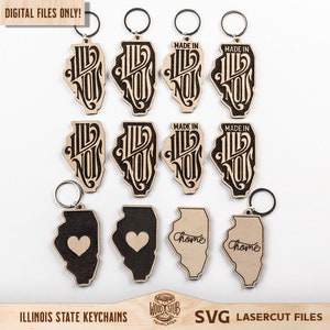 Illinois SVG, Illinois sleutelhanger SVG, Illinois Glowforge SVG, Illinois Home Sign, Illinois Home svg, Illinois Sign svg, Glowforge svg