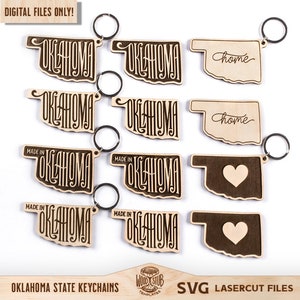 Oklahoma SVG, Oklahoma keychain SVG, Oklahoma Glowforge SVG, Oklahoma Home Sign, Oklahoma Home svg, Oklahoma Sign svg, Glowforge svg