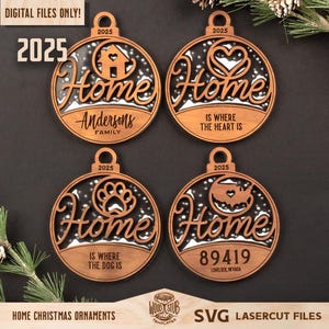 Family Ornament SVG, Christmas Ornaments SVG, Christmas laser file, Christmas Glowforge, Ornaments svg, Glowforge svg, Laser cut file
