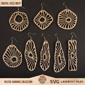 Abstrakcyjne kolczyki SVG, geometryczne kolczyki SVG, plik laserowy kolczyków, kolczyki Glowforge svg, Glowforge svg, plik wycinany laserowo