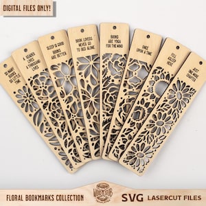 Bladwijzers SVG, bladwijzer SVG, bladwijzer laserbestand, bladwijzer Glowforge, boekcitaten svg, Glowforge svg, lasergesneden bestand